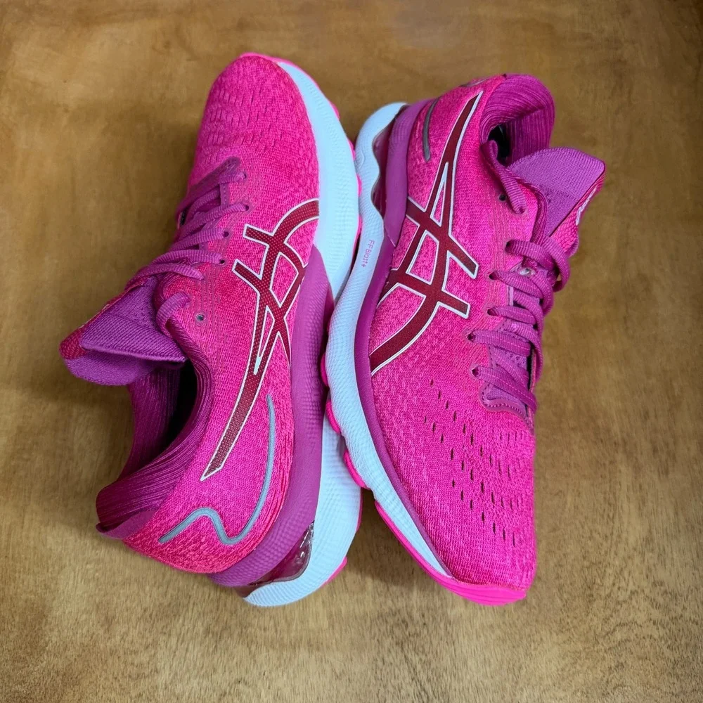 ASICS Gel-Nimbus 24 Running Shoes Womens Sz 9 Hot Pink Athletic Sneakers 101B201